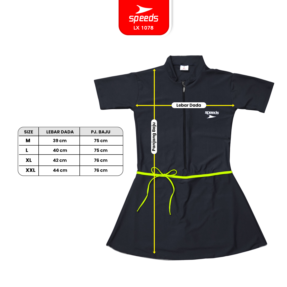 1078-HITAM-LIS-LIME-XXL