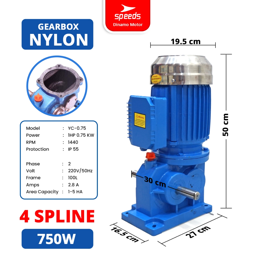 GEARBOX-NYLON-750W-4-SPLINE