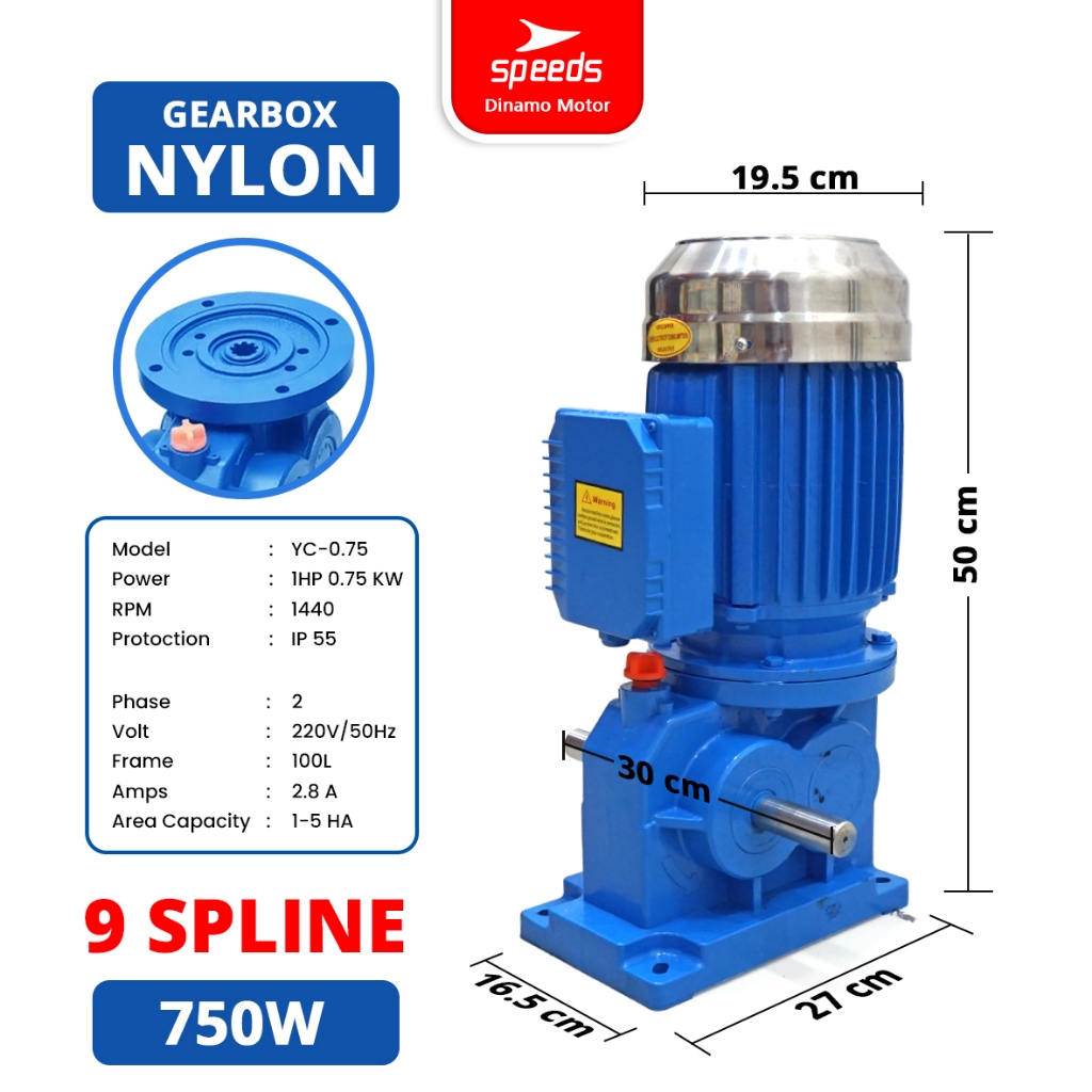 GEARBOX-NYLON-750W-9-SPLINE