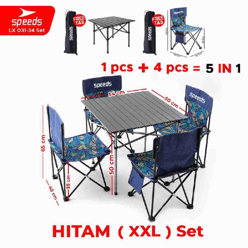 031-34-HITAM+4-KURSI-BIRU-XXL
