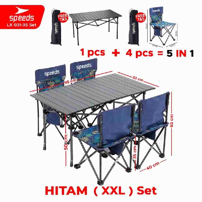 031-35-HITAM+4-KURSI-BIRU-XXL